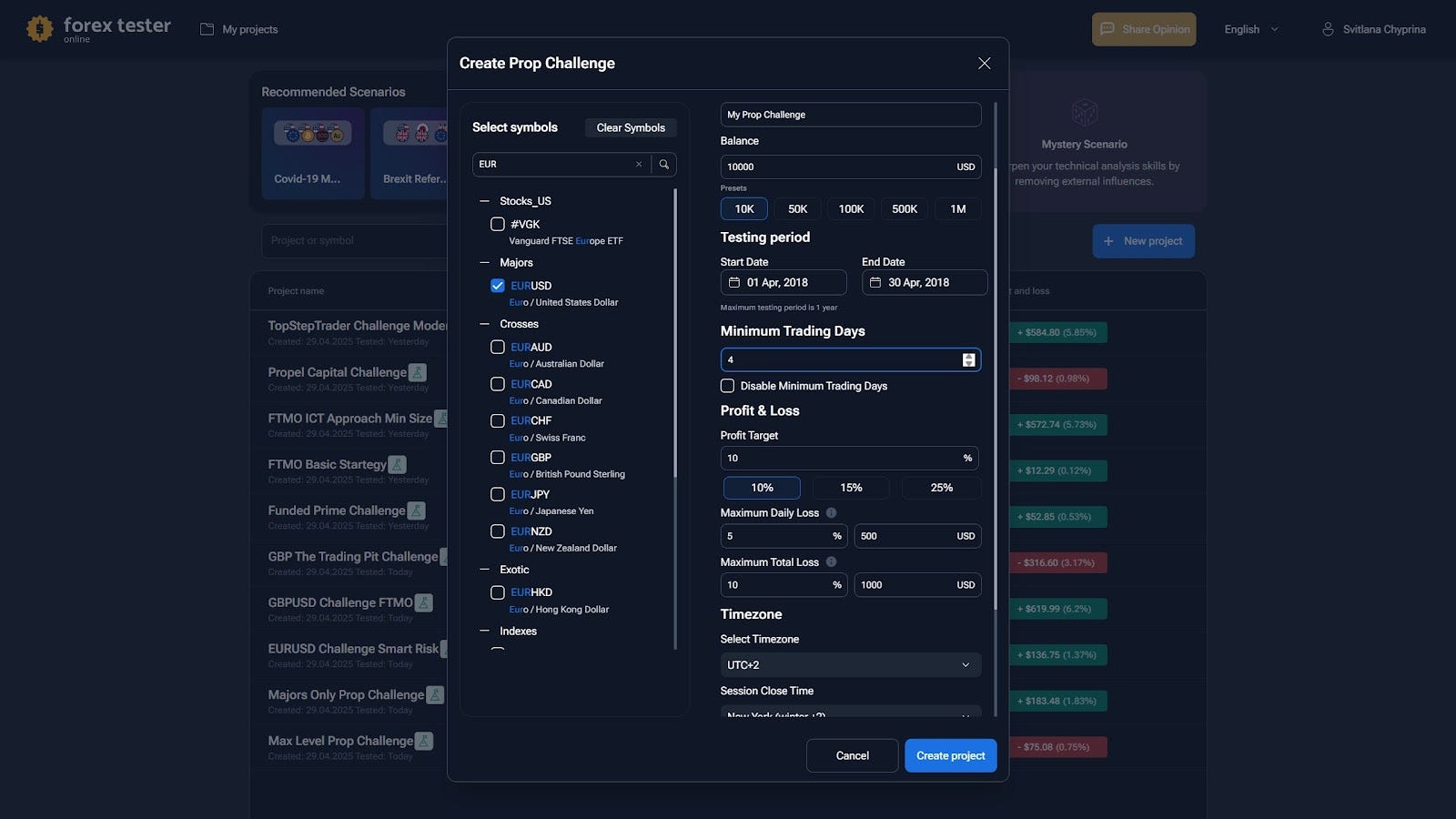 How the Prop Challenges Simulations Feature works